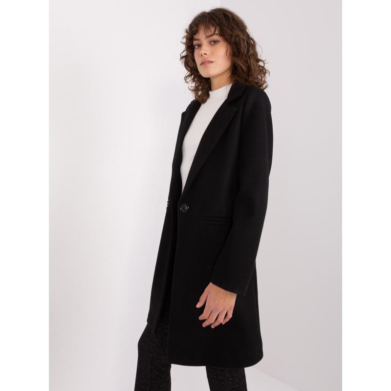 Dámský kabát s podšívkou OCH BELLA černý