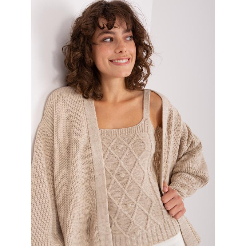 Dámský komplet s topem DOJ béžový