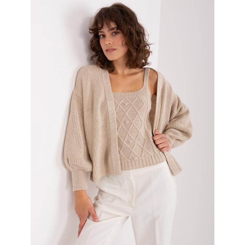 Dámský komplet s topem DOJ béžový