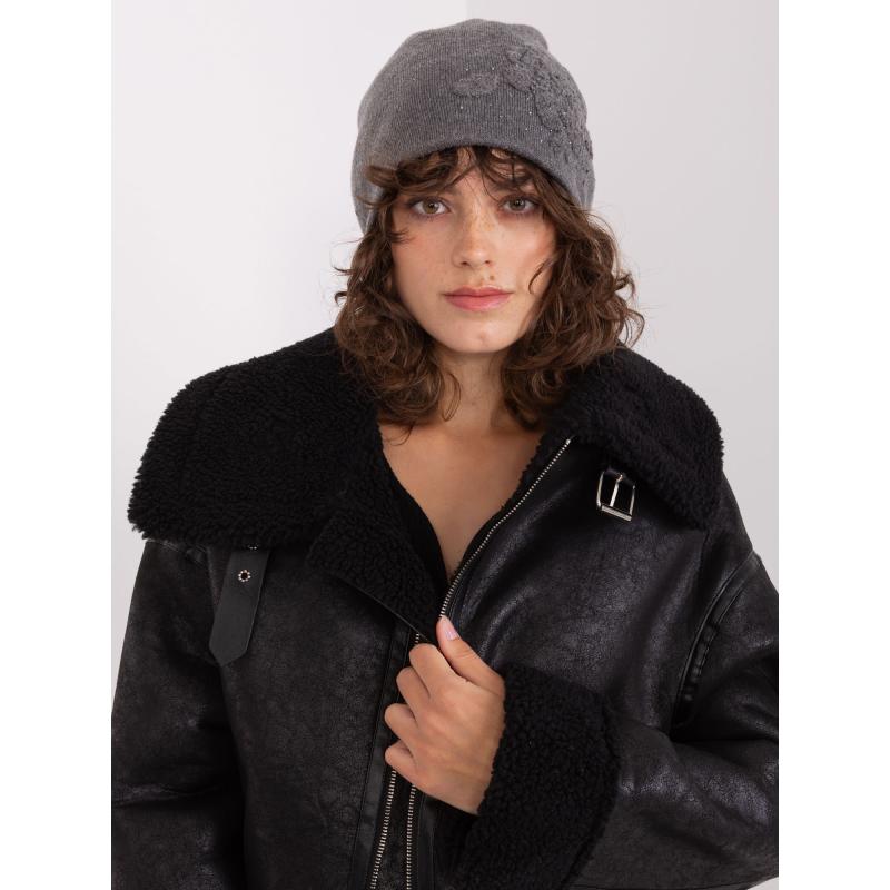 Női sapka CHIS applikációval sötétszürke