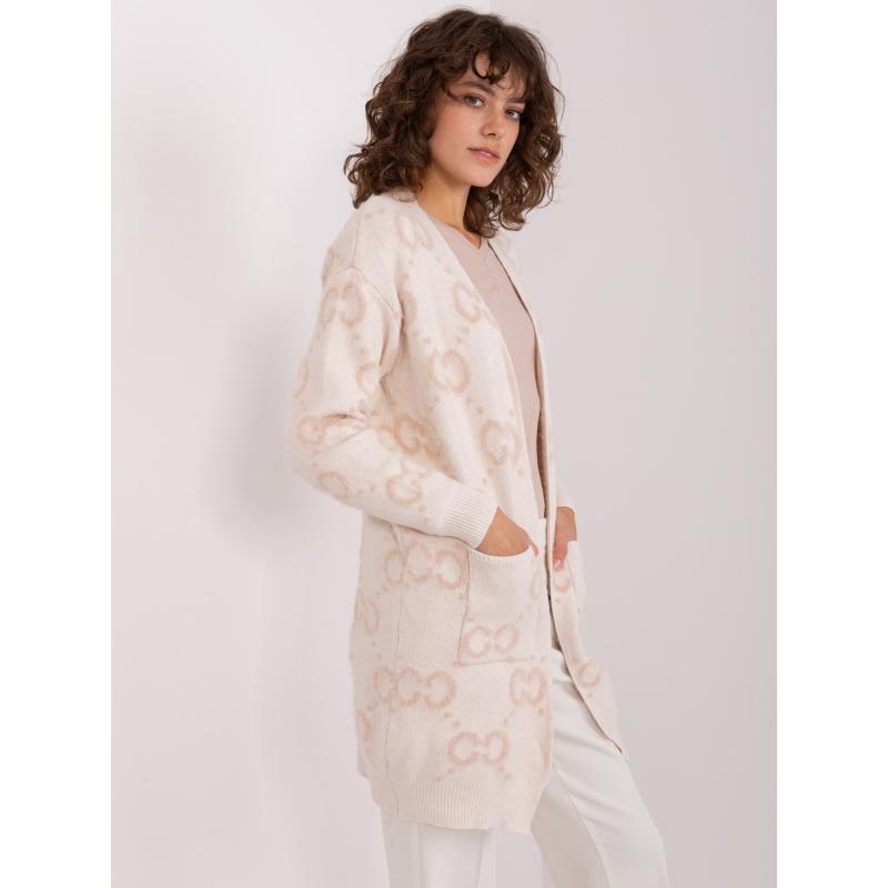 Dámský svetr s kapsami OGARE béžový 