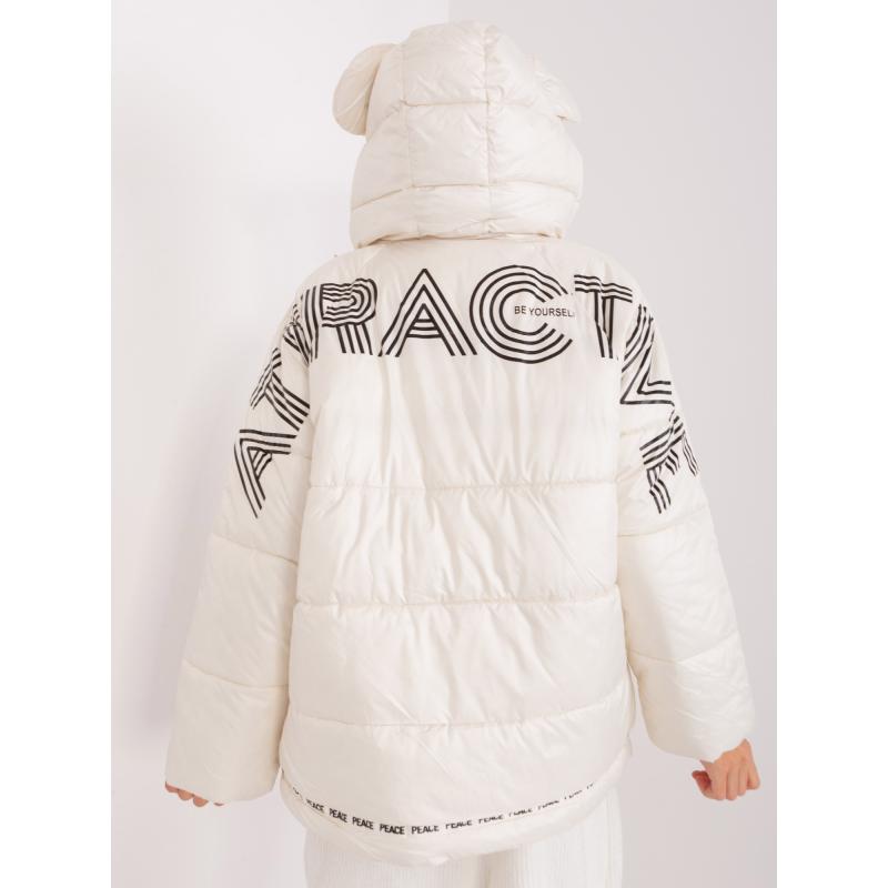 Dámská bunda s kapucí prošívaná zimní ISIKA světle béžová