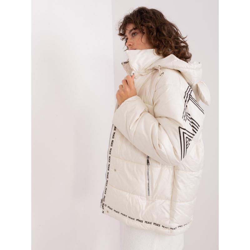 Dámská bunda s kapucí prošívaná zimní ISIKA světle béžová