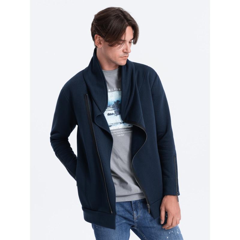 Pánská dlouhá mikina s kapucí PARIS tmavě modrá 