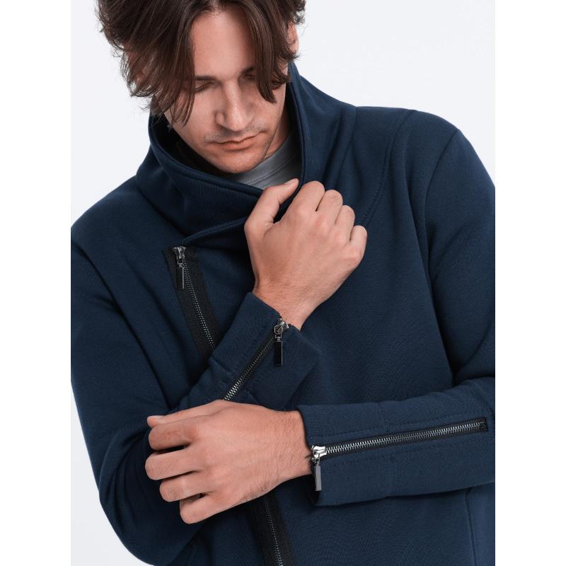 Pánská dlouhá mikina s kapucí PARIS tmavě modrá 