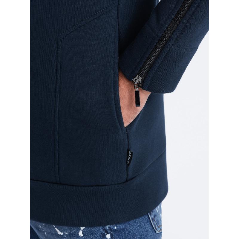 Pánská dlouhá mikina s kapucí PARIS tmavě modrá 