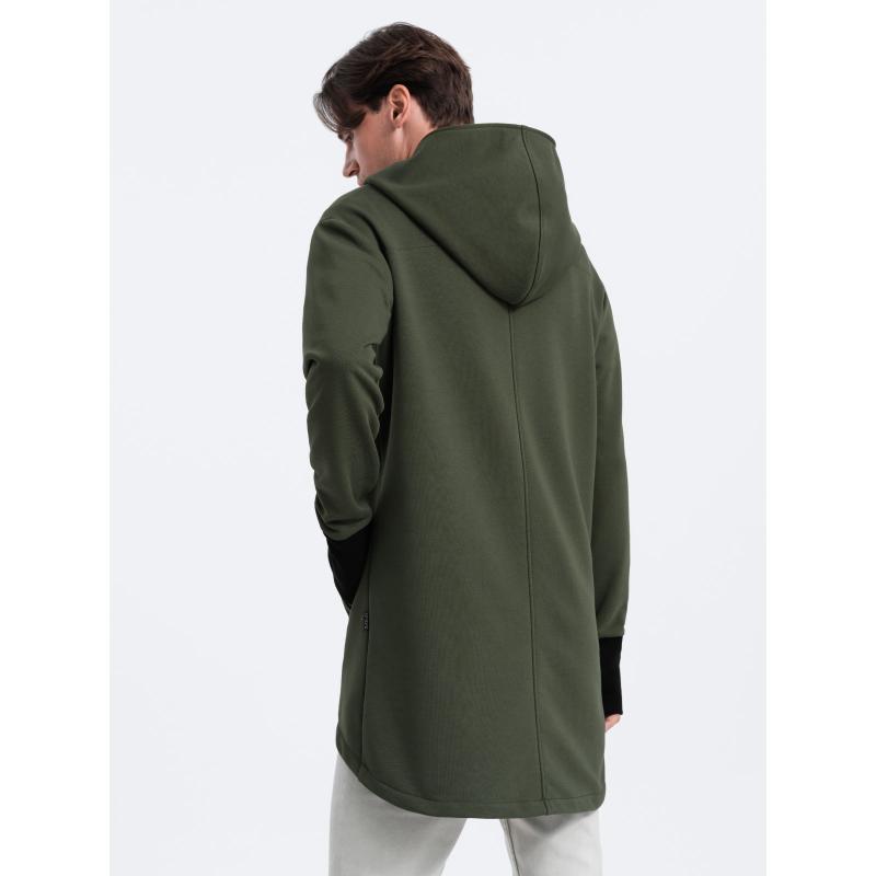 Pánská mikina s kapucí NANTES tmavě olivově zelená 