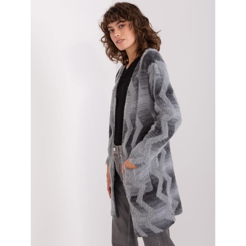 Dámský svetr s kapsami KULL šedý 