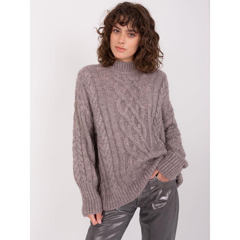 Dámský svetr kostkovaný THER tmavě šedý  