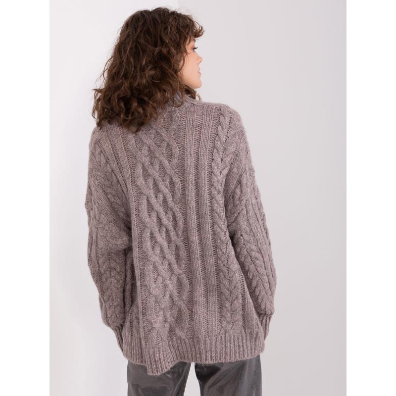 Dámský svetr kostkovaný THER tmavě šedý  