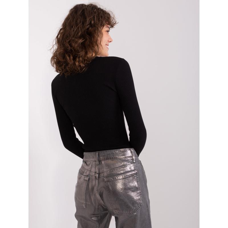 Női hosszú ujjú V-nyakú blúz PHEUL fekete