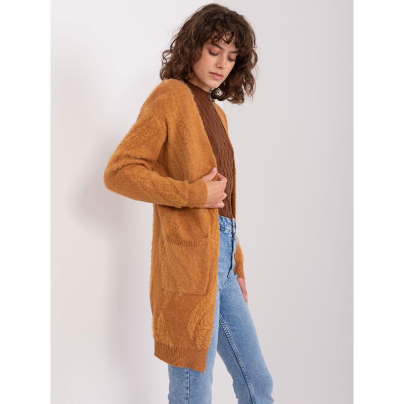 Dámský svetr s kapsami NIN hnědý