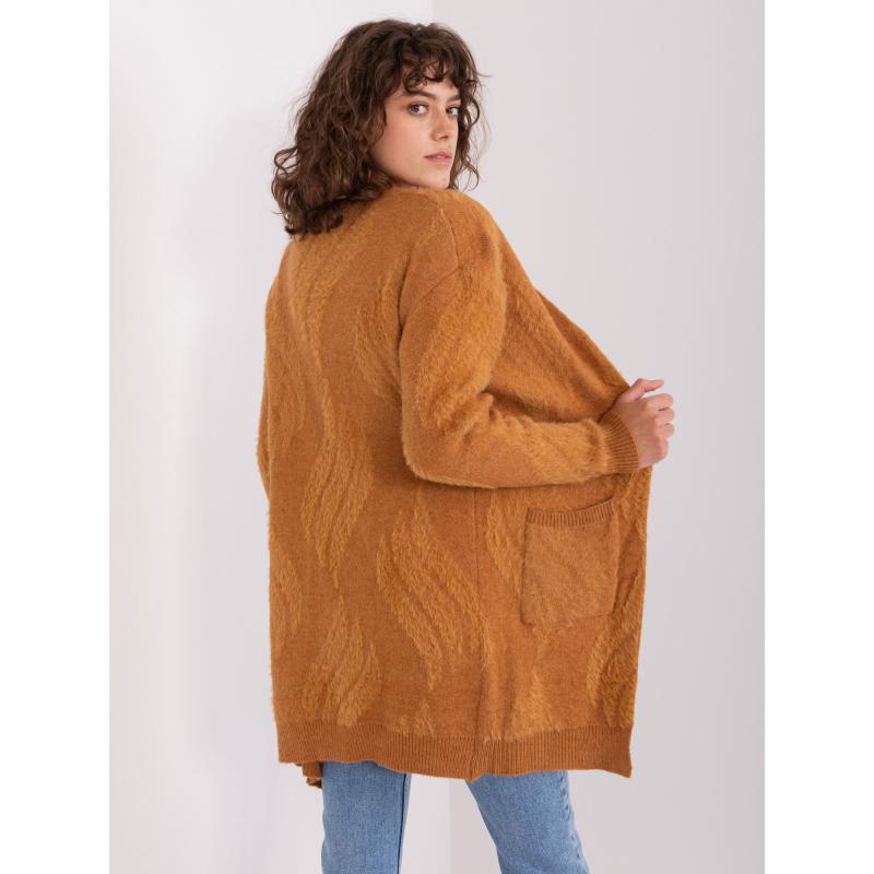 Dámský svetr s kapsami NIN hnědý