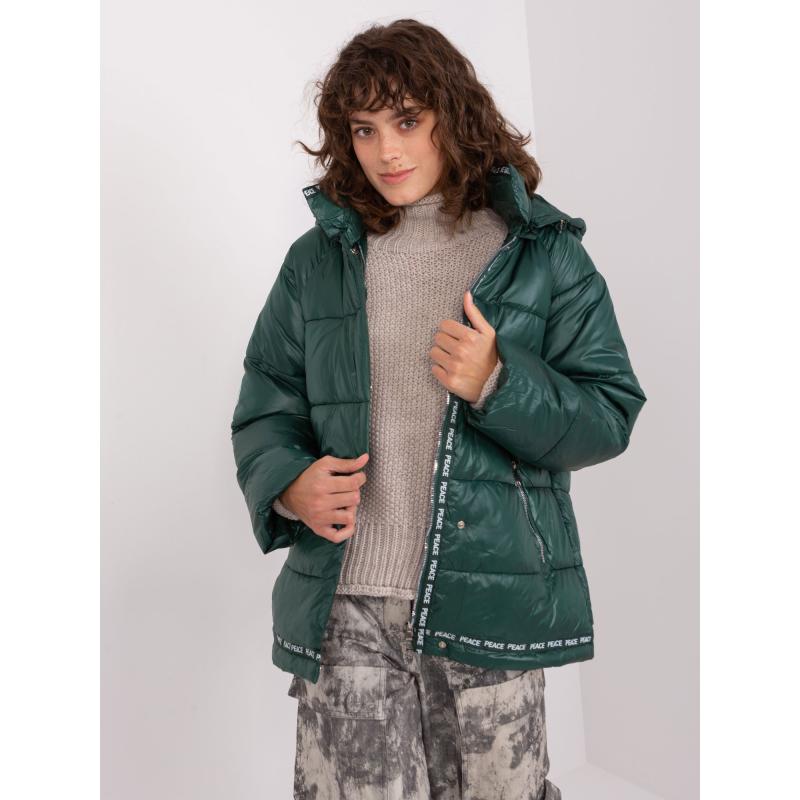 Dámská bunda prošívaná zimní AIM tmavě zelená 