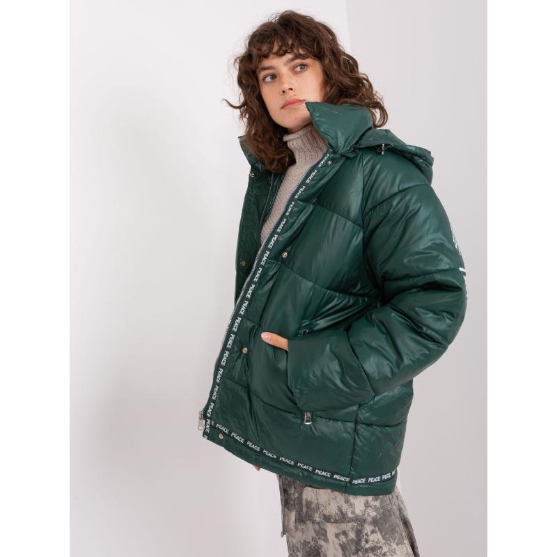 Dámská bunda prošívaná zimní AIM tmavě zelená 