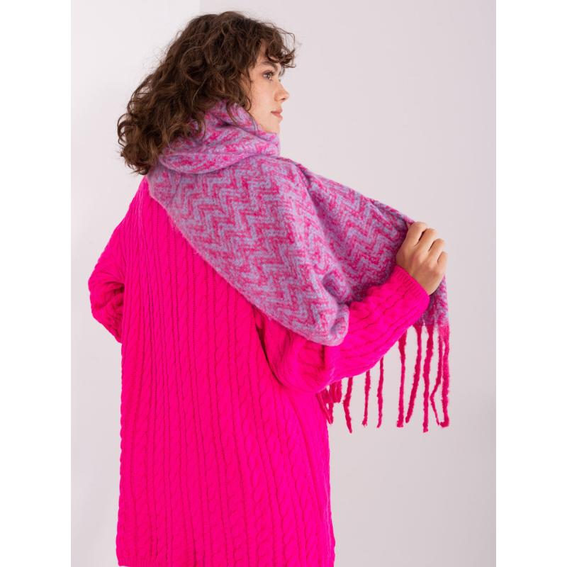 Dámská pletená šála INYO růžovomodrá 