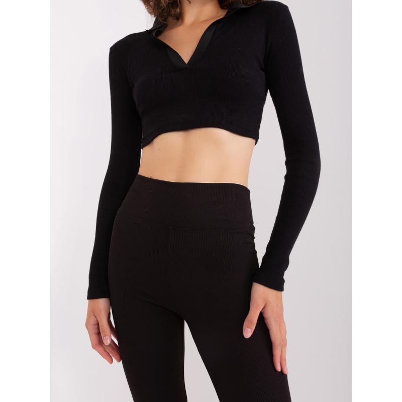 Női magas derekú leggings RUE PARIS fekete