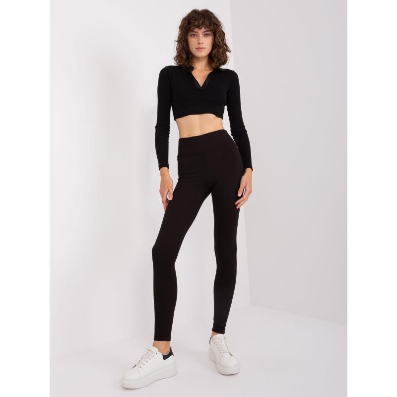 Női magas derekú leggings RUE PARIS fekete