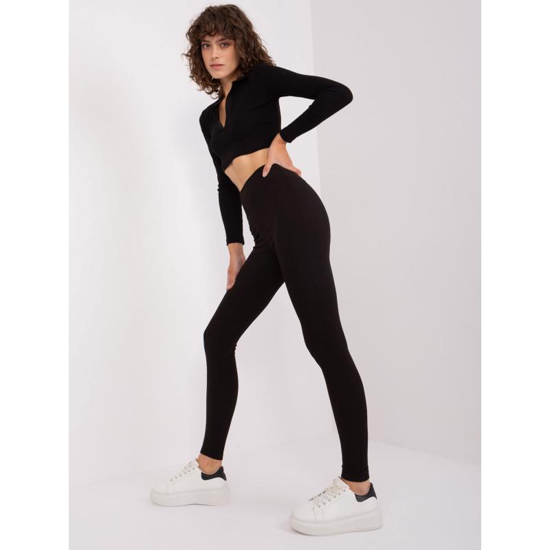 Női magas derekú leggings RUE PARIS fekete