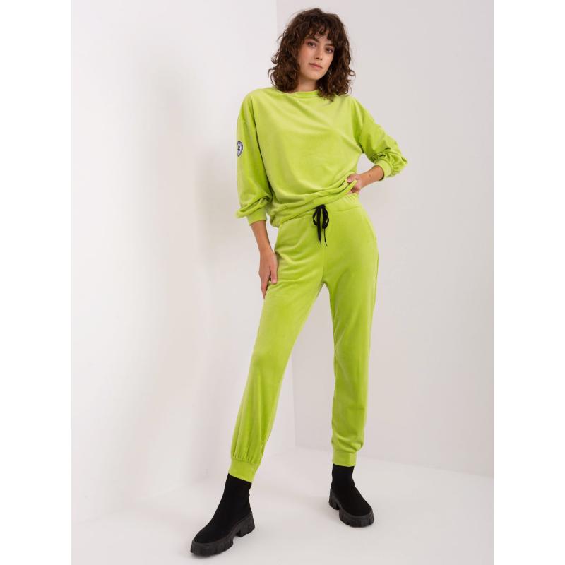 Dámský komplet s kalhotami ODENA limetkově zelený 
