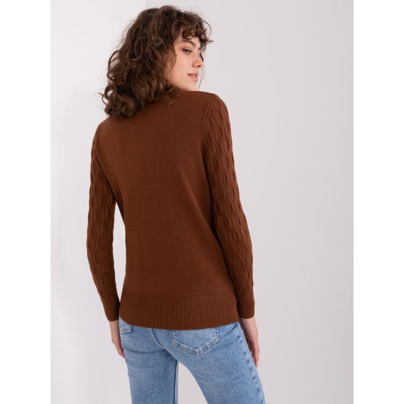 Dámský svetr s dlouhým rukávem YLORU hnědý