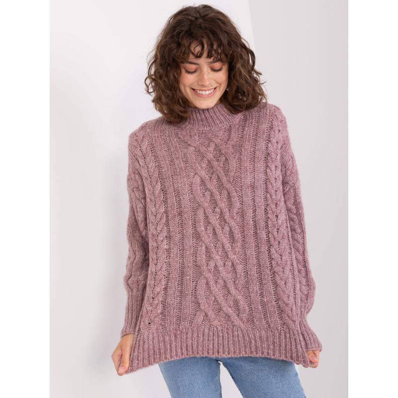 Dámský svetr kostkovaný GERA fialový 