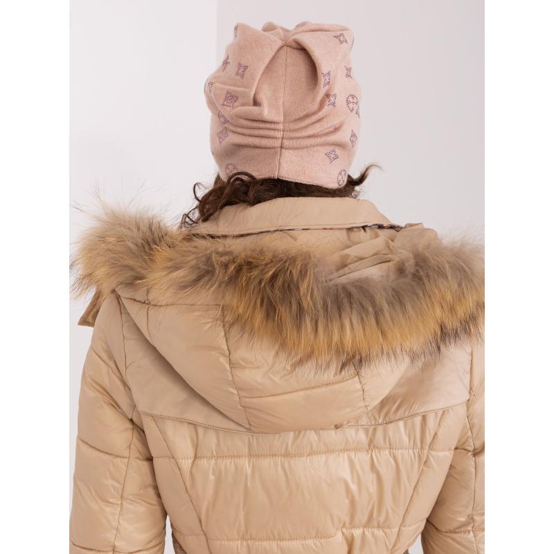 Dámská čepice s kamínky HOUR růžová