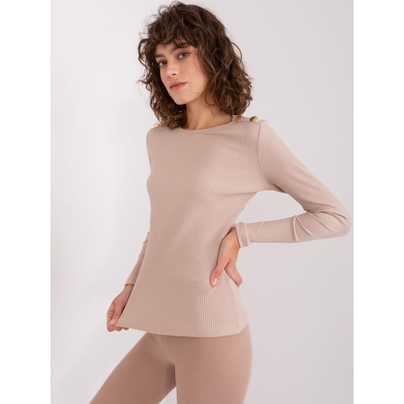 Dámská halenka s dlouhým rukávem BASIC FEEL GOOD béžová 