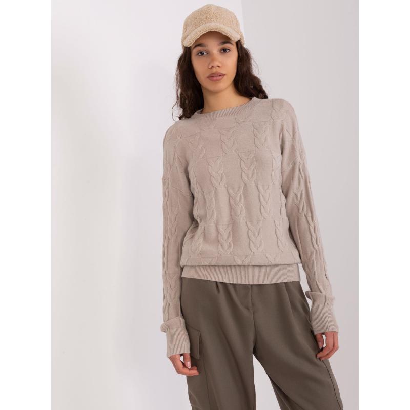 Dámský svetr s copánky ZOE béžový 