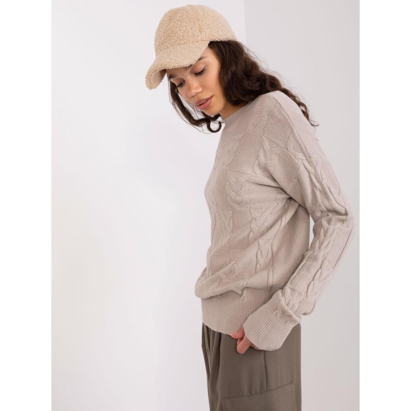 Dámský svetr s copánky ZOE béžový 