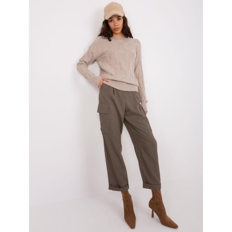 Dámský svetr s copánky ZOE béžový 