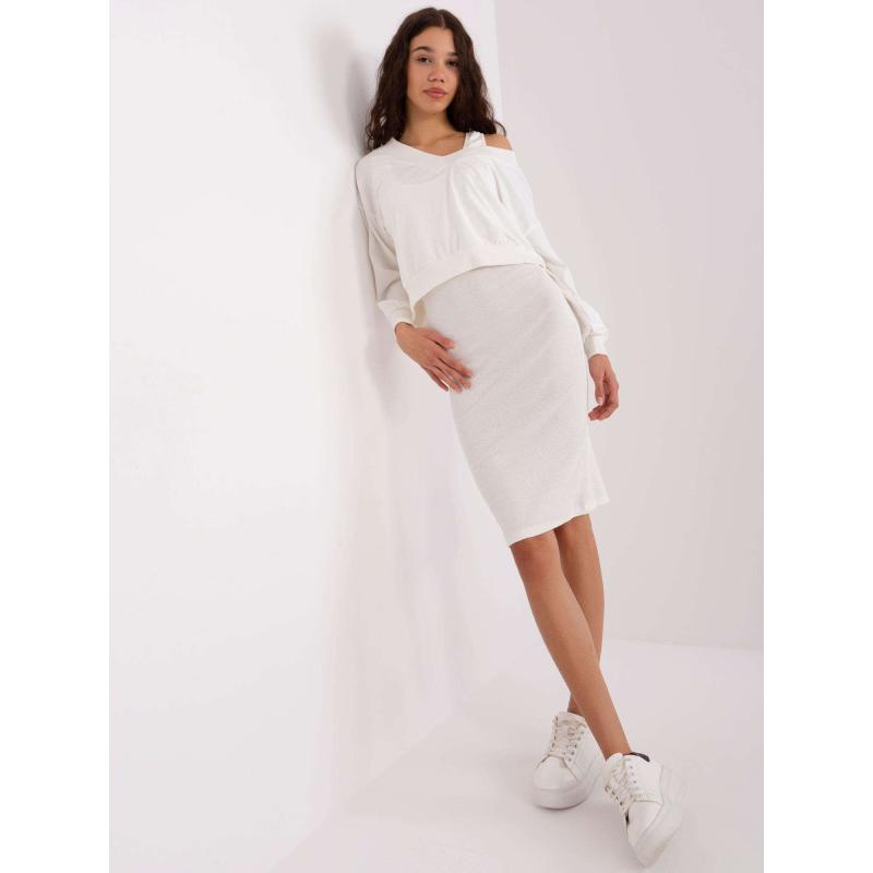 Dámský komplet s krátkou halenkou RISKA ecru 