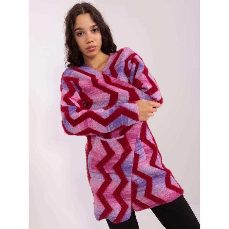 Női mintás pulóver SVET rózsaszín