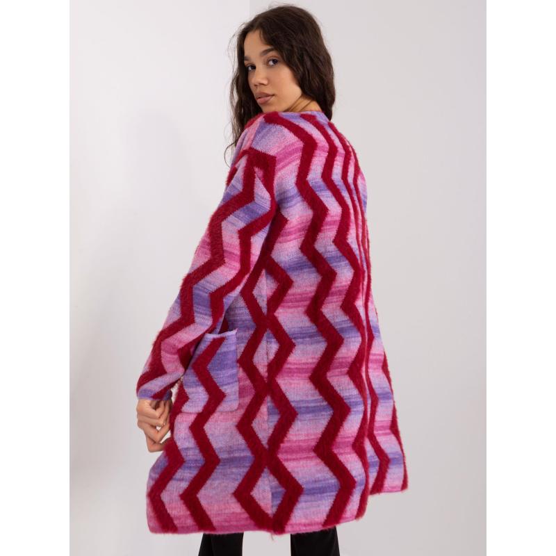 Dámský svetr se vzorem SVET růžový 