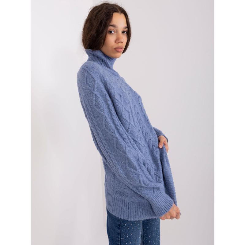 Női garbó pulóver ATA kockás kék