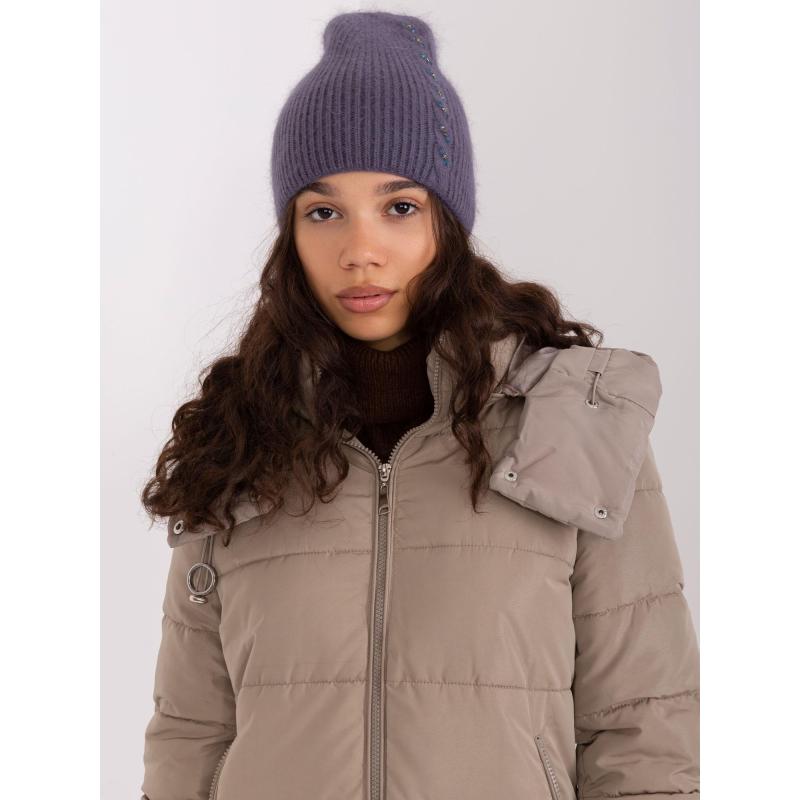 Dámská čepice s aplikací MATTA grafitová 