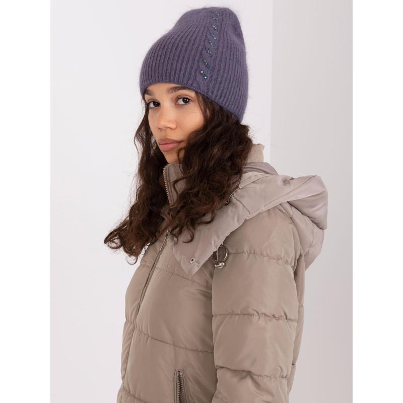 Dámská čepice s aplikací MATTA grafitová 