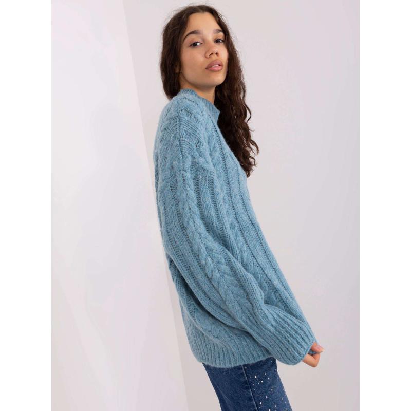 Női laza, kockás pulóver SASKIE kék
