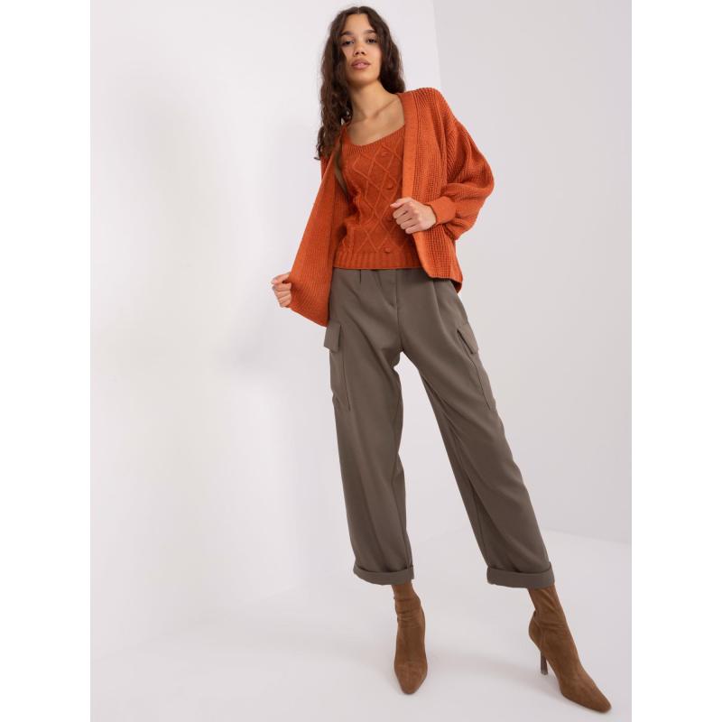 Dámský komplet s buffovými rukávy KIA tmavě oranžový 