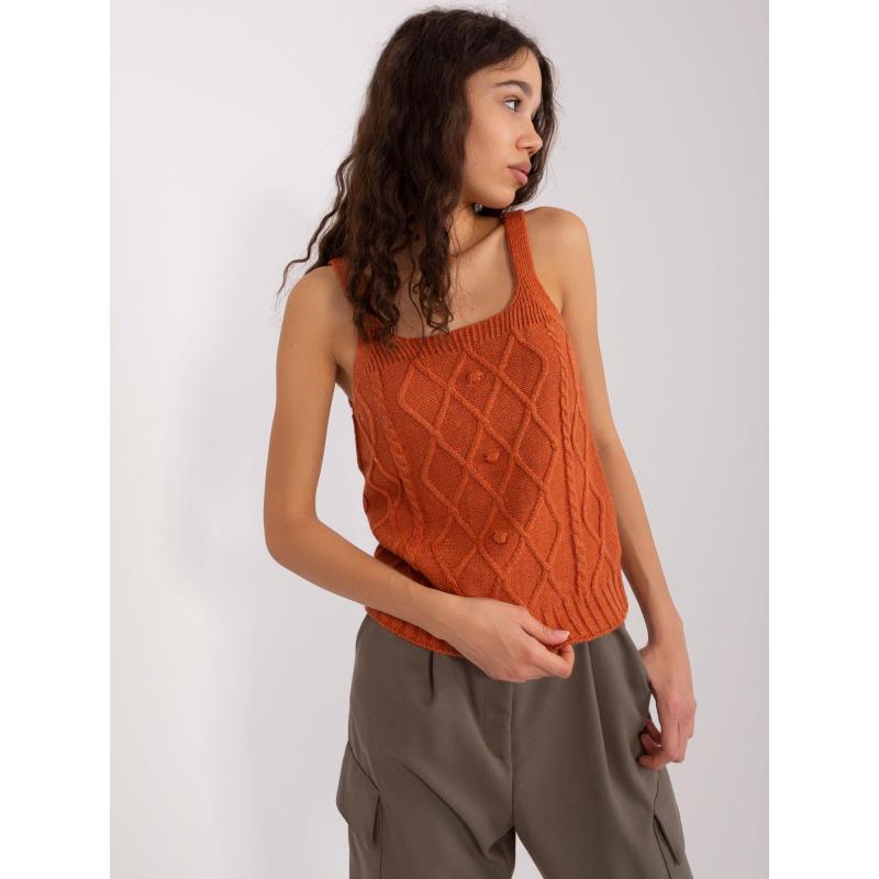 Dámský komplet s buffovými rukávy KIA tmavě oranžový 