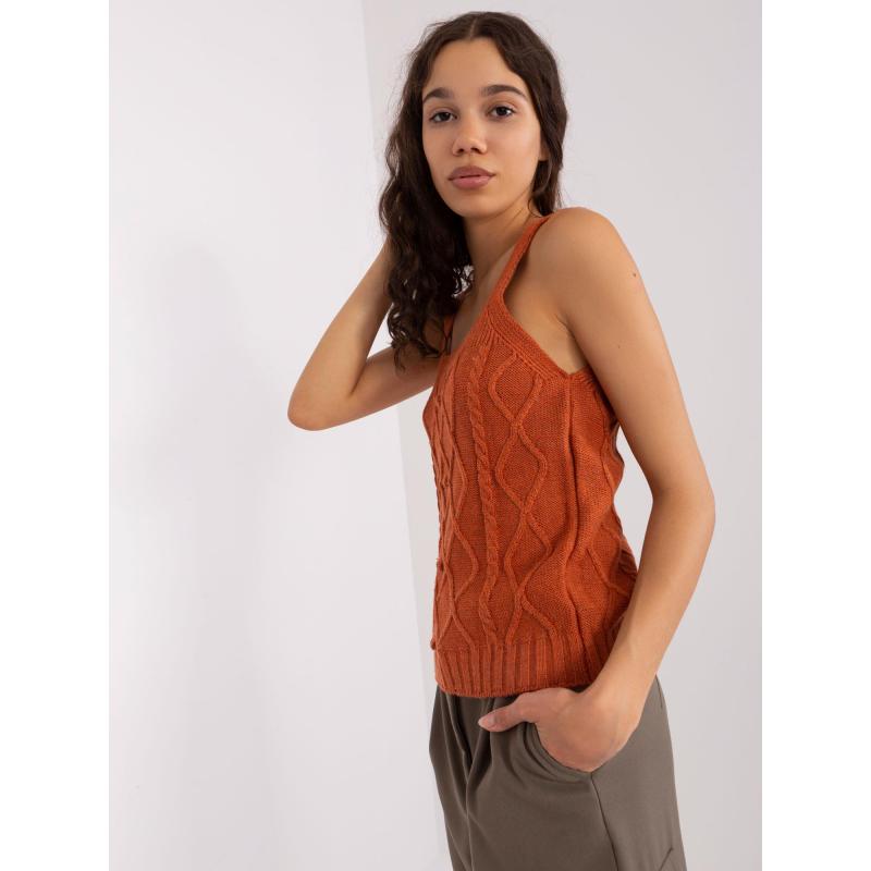 Dámský komplet s buffovými rukávy KIA tmavě oranžový 