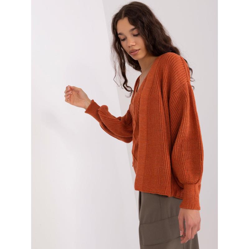 Dámský komplet s buffovými rukávy KIA tmavě oranžový 