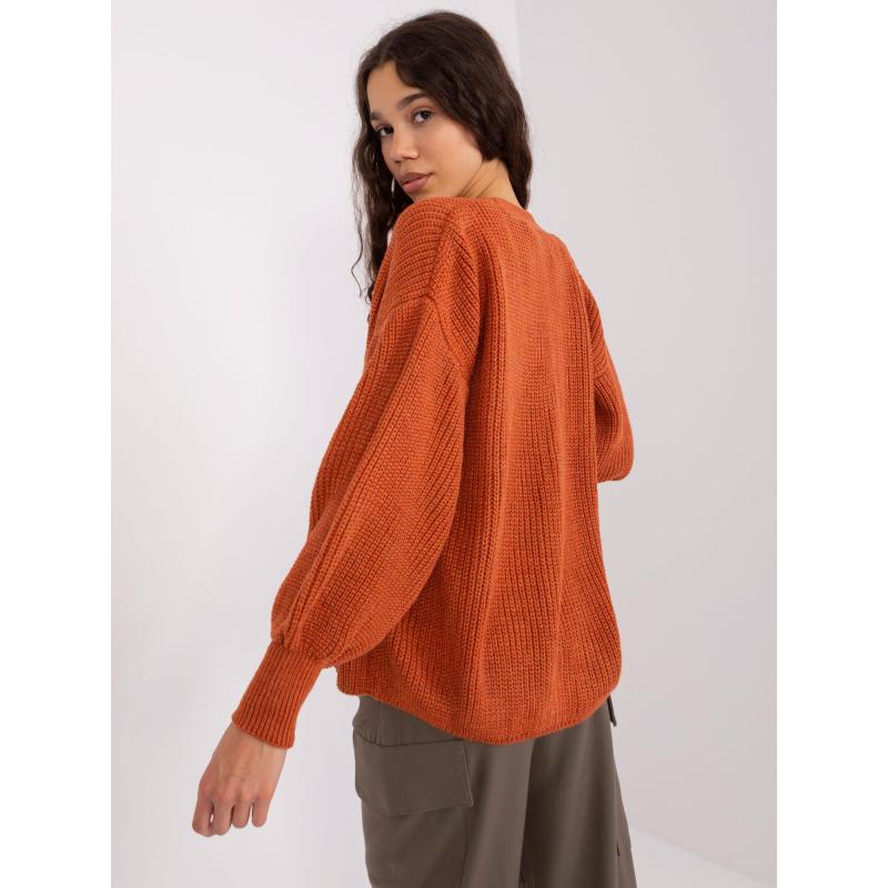 Dámský komplet s buffovými rukávy KIA tmavě oranžový 