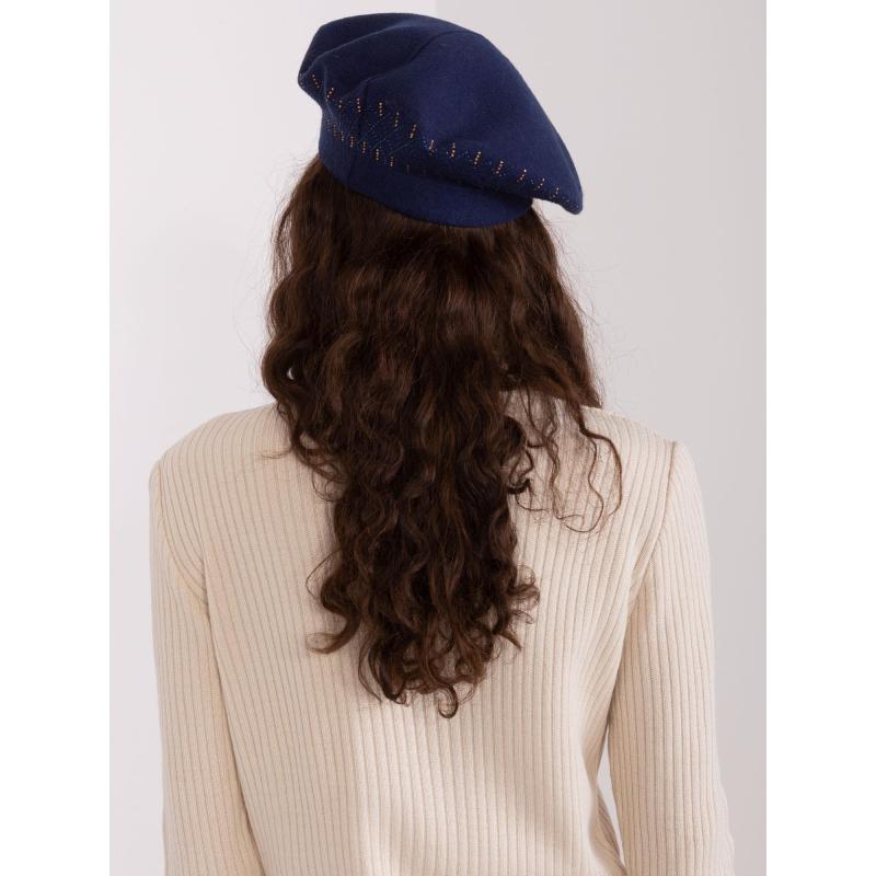 Dámský baret s kamínky HANA námořnicky modrý 