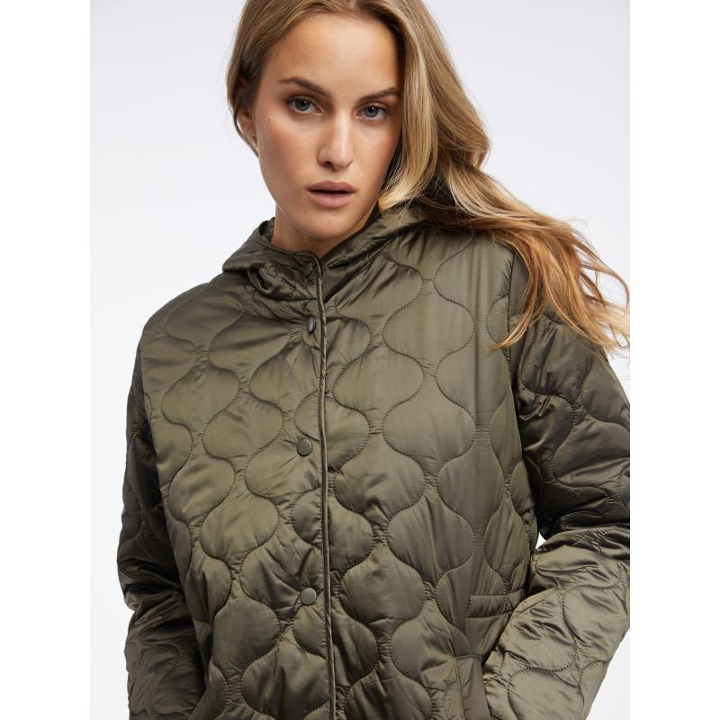 Khaki dámský lehký prošívaný kabát