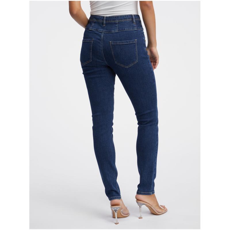 Tmavě modré dámské slim fit džíny
