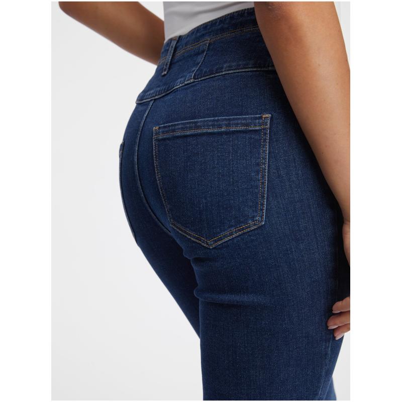 Tmavě modré dámské slim fit džíny