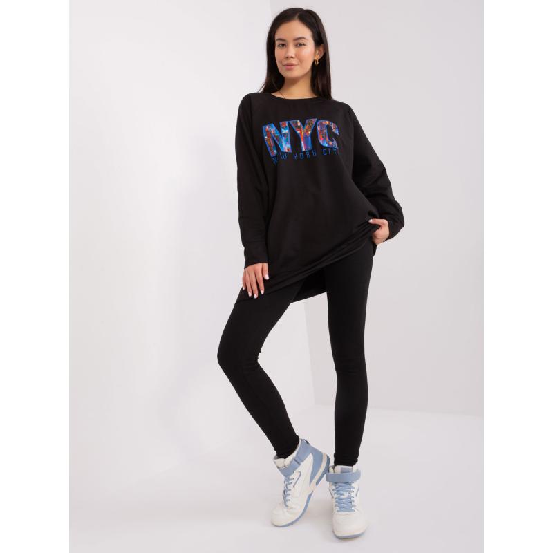 Női szett túlméretezett pulóverrel GARG fekete