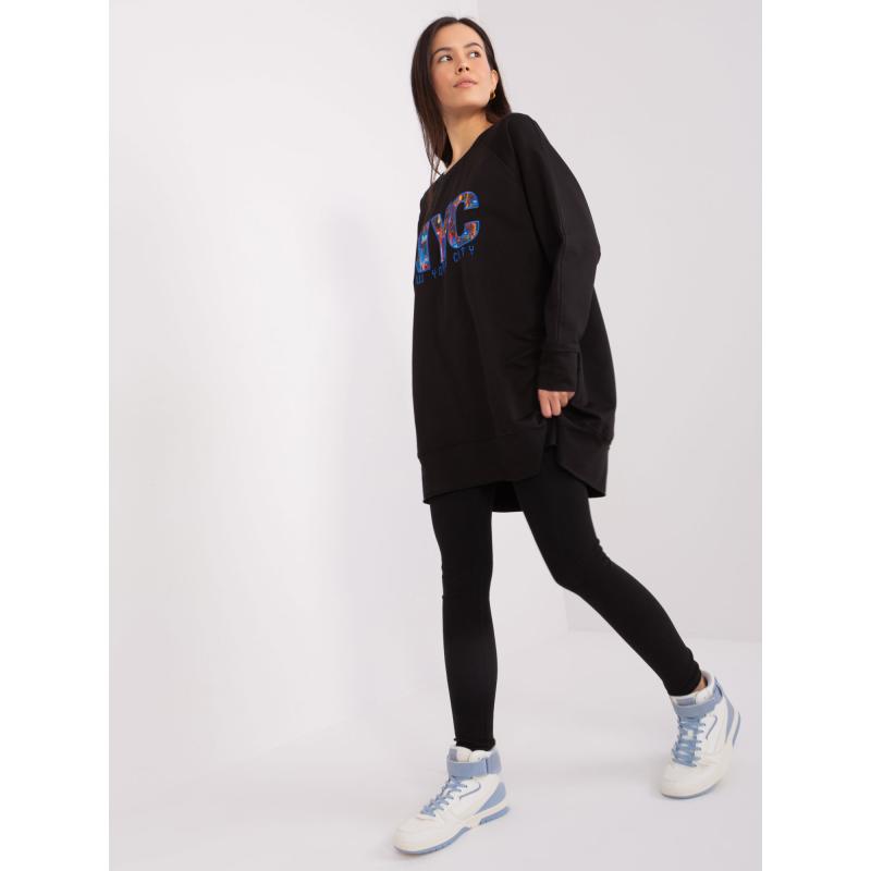 Női szett túlméretezett pulóverrel GARG fekete