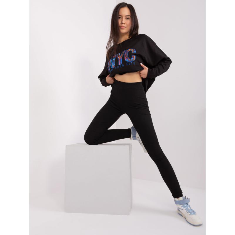 Női szett túlméretezett pulóverrel GARG fekete